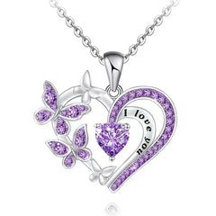 FREE Korean Vintage Purple Butterfly Gem Necklace